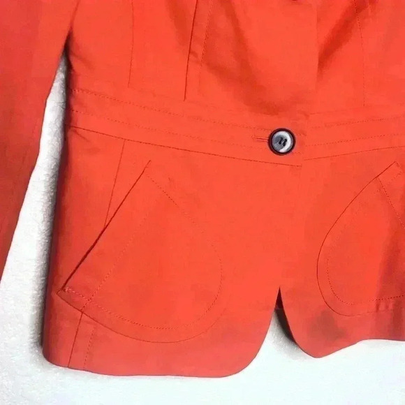 Lafayette 148 Orange Blazer Size 4 Coral Button Up - Picture 9 of 9
